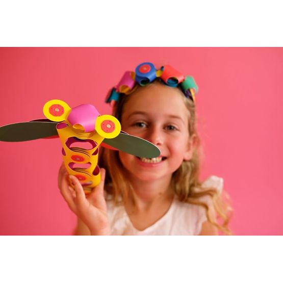Cuburi magnetice Clixo Crew pack, Roz-Galben