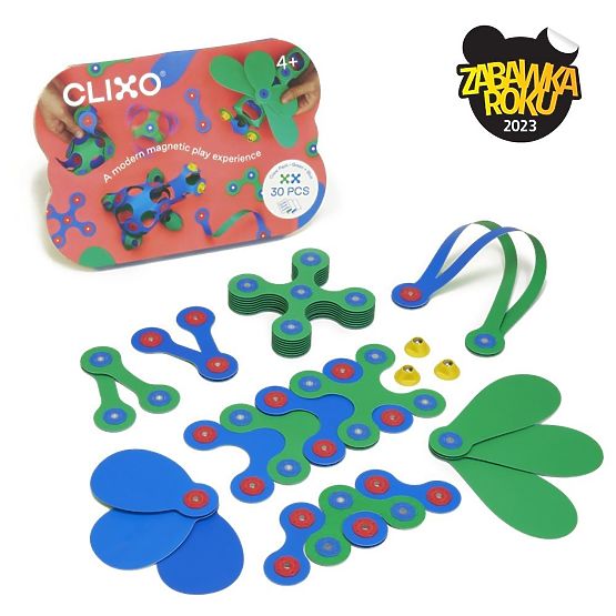 Cuburi magnetice Clixo Crew Pack, Verde-Albastru