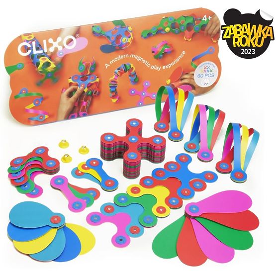 Cuburi magnetice Clixo Super Rainbow, 60 de elemente