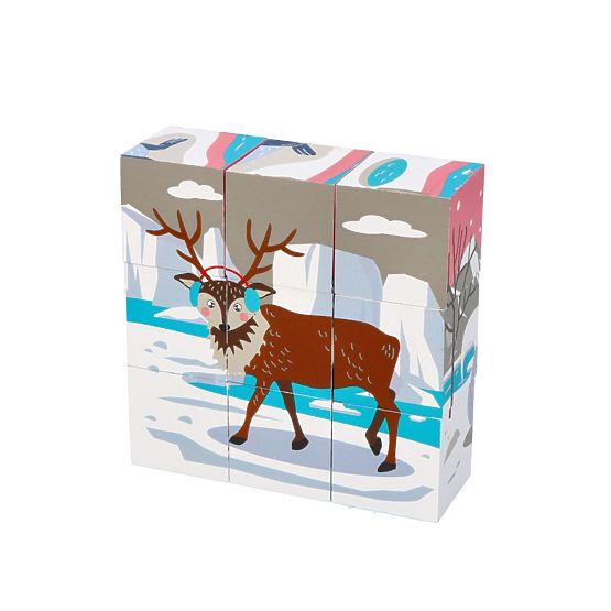 Cuburi puzzle cubice Animale Arctice