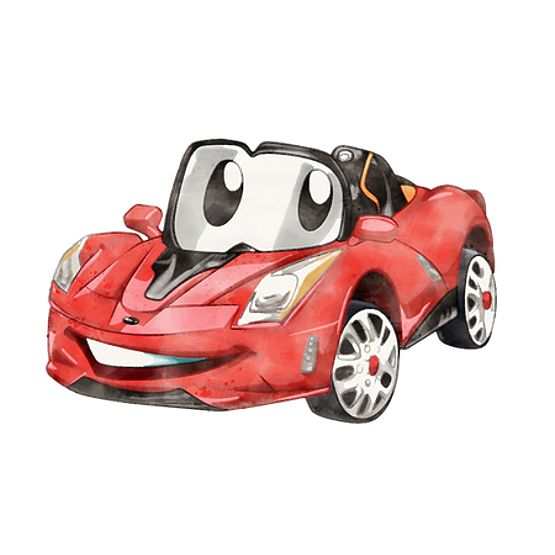 Cufăr pentru jucării Daria alb cu imprimeu Mașină de curse