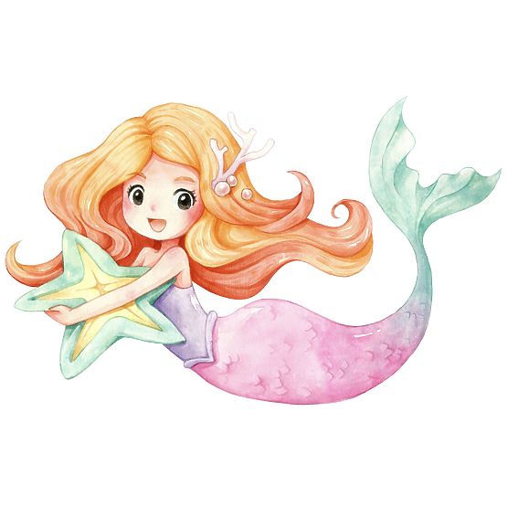 Cufăr pentru jucării Daria alb cu imprimeu Sirenă