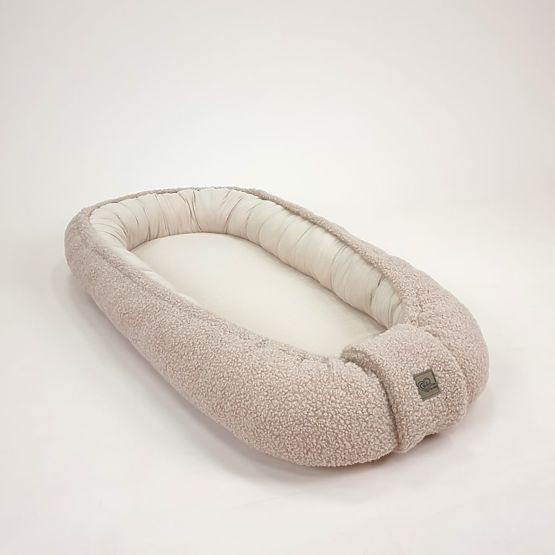 Cuib pentru copii Teddy din muselină și lână - bej