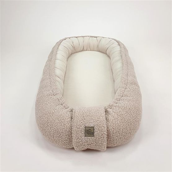 Cuib pentru copii Teddy din muselină și lână - bej