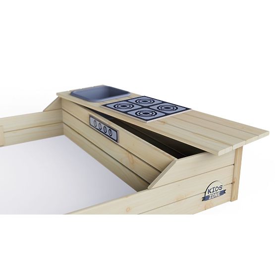 Groapă de nisip 2 în 1 cu bucătărie - natural