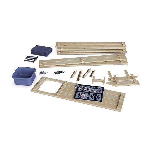 Groapă de nisip 2 în 1 cu bucătărie - natural