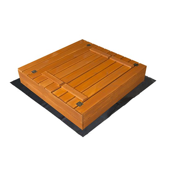 Lada de nisip cu capac și bănci 100x100 cm
