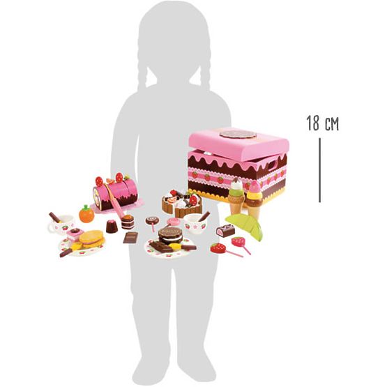 Cutie cu picior mic cu dulciuri din lemn