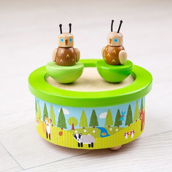 Cutie muzicală din lemn Bigjigs Toys Woodland