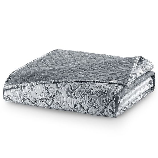 Cuvertură ALHAMBRA gri material imprimat microfibră 220x240 DecoKing