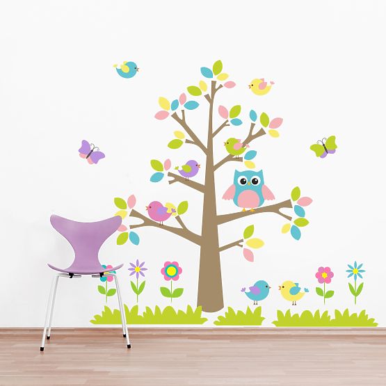 Decorare de  perete - Colourful Tree and Animals