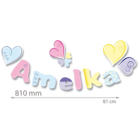 decorare pe perete Písmenka - pastel inimă