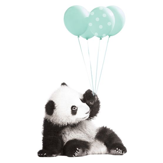 Decorațiune de perete DEKORNIK – panda cu baloane verzi