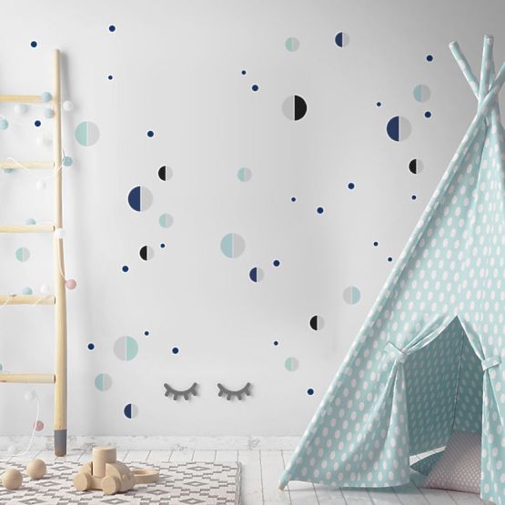 Decorațiune de perete DEKORNIK – semilune albastre