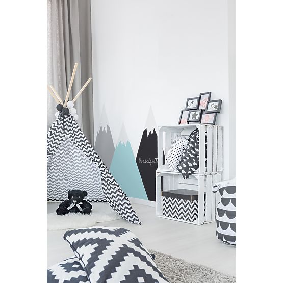Decorațiune pentru spatele patului – munți verzi