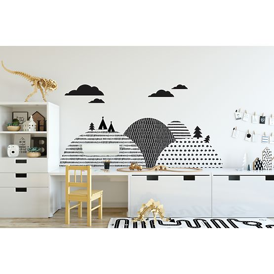 Decorațiuni de pus în spatele patului DEKORNIK-cu tema unor munți din Scandinavia
