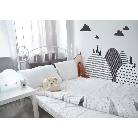 Decorațiuni de pus în spatele patului DEKORNIK-cu tema unor munți din Scandinavia