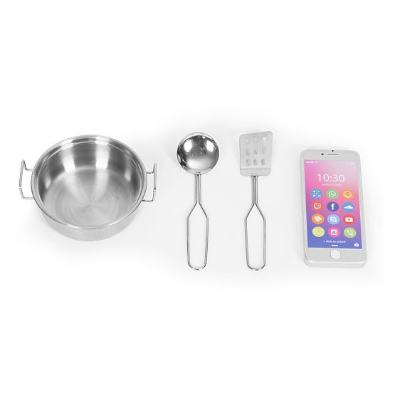 Bucătărie pentru copii cu sunet și tablă LED, accesorii metalice MDF +3 ani ECOTOYS