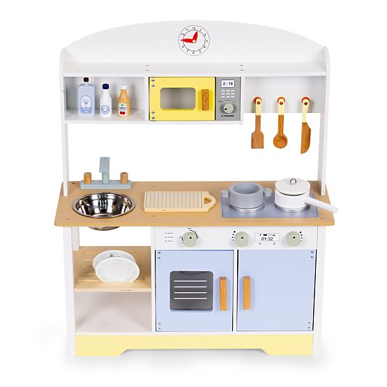 Bucătărie pentru copii cu cuptor, mașină de spălat, cuptor cu microunde și 12 accesorii ECOTOYS