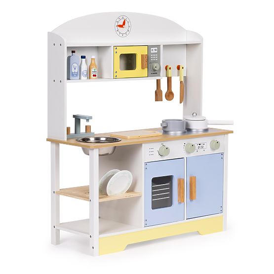 Bucătărie pentru copii cu cuptor, mașină de spălat, cuptor cu microunde și 12 accesorii ECOTOYS