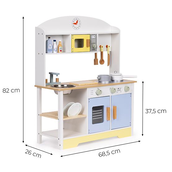 Bucătărie pentru copii cu cuptor, mașină de spălat, cuptor cu microunde și 12 accesorii ECOTOYS