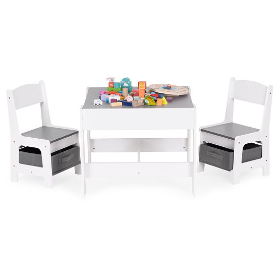 Set de mobilier pentru copii masă + 2 scaune cu tablă ECOTOYS