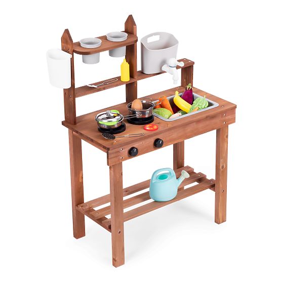 Bucătărie de noroi pentru copii din lemn de brad ECOTOYS
