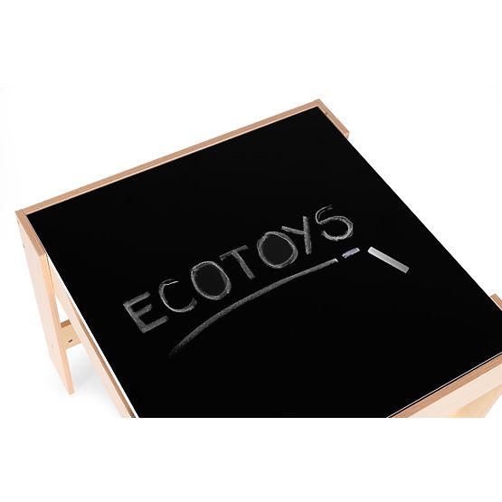 Set mobilier pentru copii masă + 2 scaune cu tablă ECOTOYS