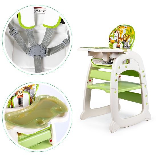 dinning scaun mic 2v1 - verde