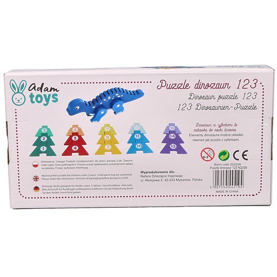 Dinozaur cu puzzle-uri numerice