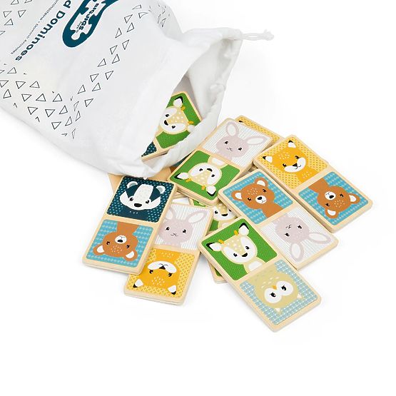 Domino din lemn Bigjigs Toys - animale de pădure