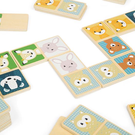 Domino din lemn Bigjigs Toys - animale de pădure