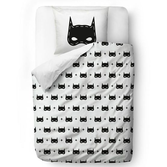 Domnul. Lenjerie de pat Little Fox Batman Mask - Pătură: 135 x 200 cm Pernă: 60 x 50 cm