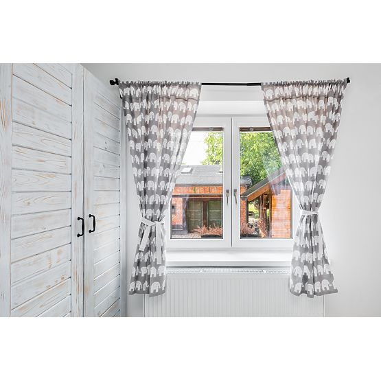 Draperie gri cu elefanți pentru copii – 20