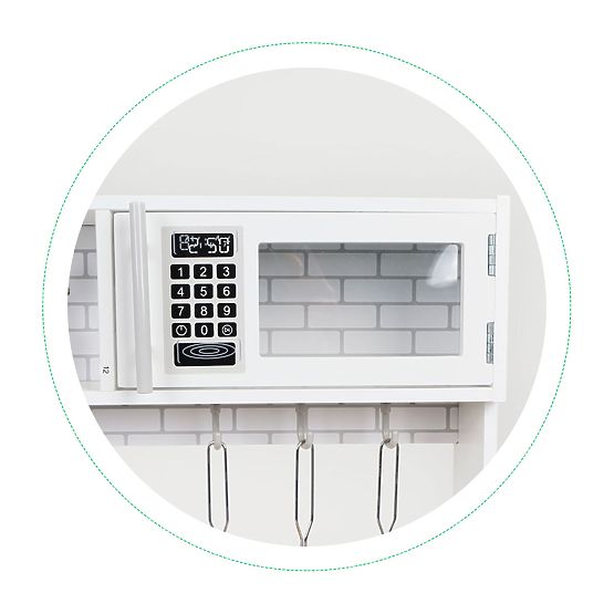 Bucătărie din lemn pentru copii cu lumină LED + oale ECOTOYS