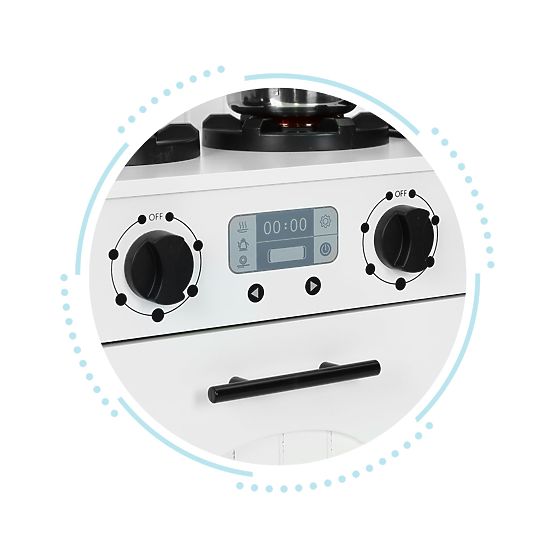 Bucătărie din lemn pentru copii cu cuptor, arzătoare, cuptor cu microunde și accesorii ECOTOYS