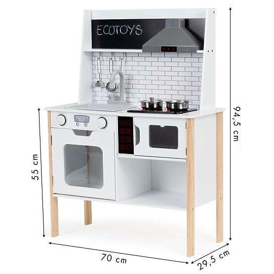 Bucătărie din lemn pentru copii + sunete și lumini ECOTOYS