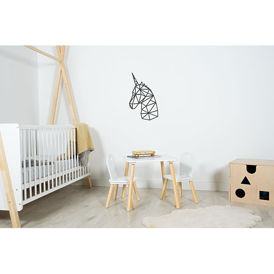 Pictură geometrică din lemn - Unicorn - diferite culori culoare: negru