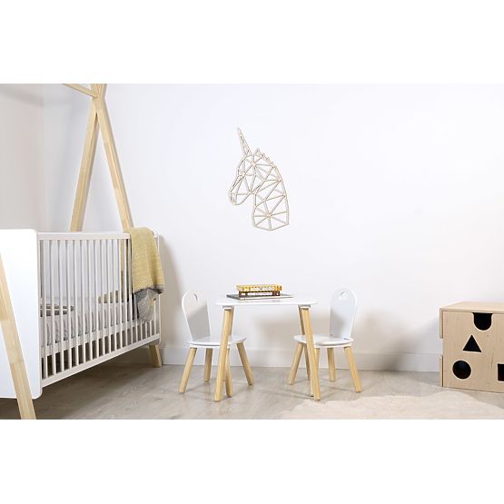 Pictură geometrică din lemn - Unicorn - diferite culori culoare: natural