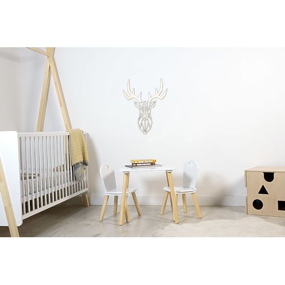 Pictură geometrică din lemn - Cerb 1 - culori diferite culoare: natural