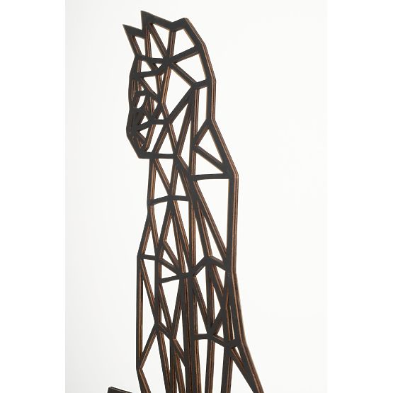 Pictura geometrica din lemn - Cat - diferite culori culoare: negru