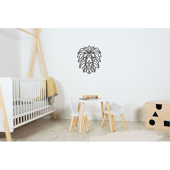 Pictură geometrică din lemn - Leu - diferite culori culoare: negru