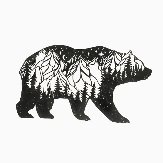 Pictură geometrică din lemn - Munții Urșilor - diferite culori culoare: negru