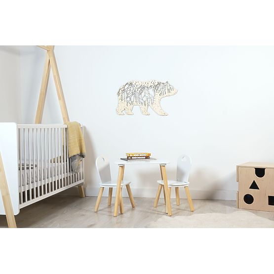 Pictură geometrică din lemn - Munții Urșilor - diferite culori culoare: natural