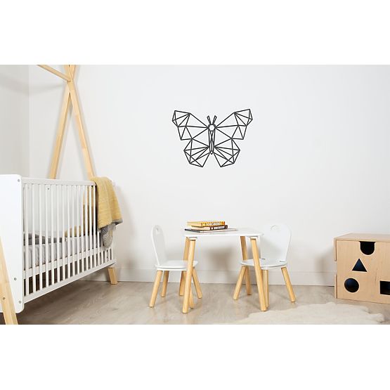 Pictură geometrică din lemn - Fluture - diferite culori culoare: negru