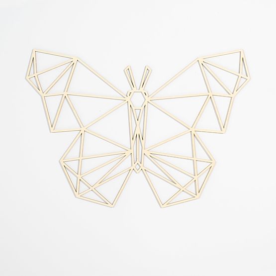 Pictură geometrică din lemn - Fluture - diferite culori culoare: natural