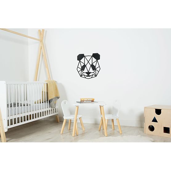 Pictură geometrică din lemn - Panda - diferite culori culoare: negru