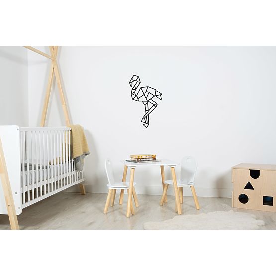 Pictură geometrică din lemn - Flamingo - diferite culori culoare: negru