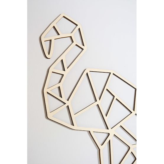 Pictură geometrică din lemn - Flamingo - diferite culori culoare: natural