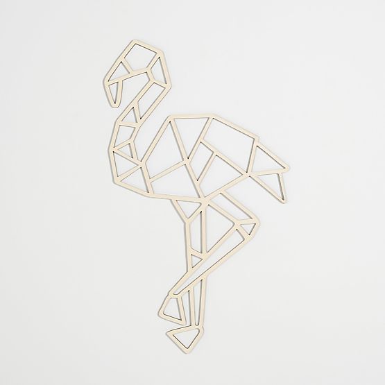 Pictură geometrică din lemn - Flamingo - diferite culori culoare: natural